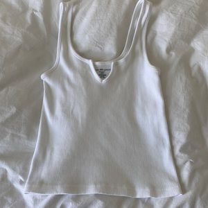 White ribbed tank top